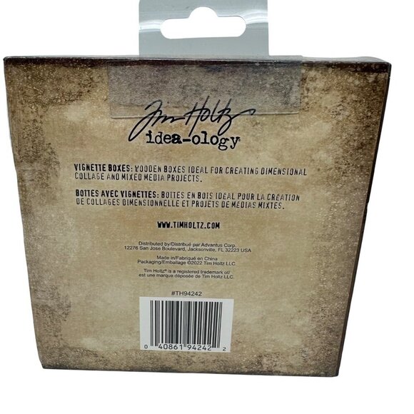 Tim Holtz Idea-Ology Vignette Boxes th94242 Square Wooden Frames Mixed Media - Picture 3 of 8